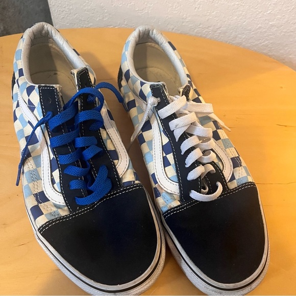 Vans Old Skool Blue Topaz Checkerboard Lace Up Men’s 9.5 Women’s 11 - Picture 4 of 12